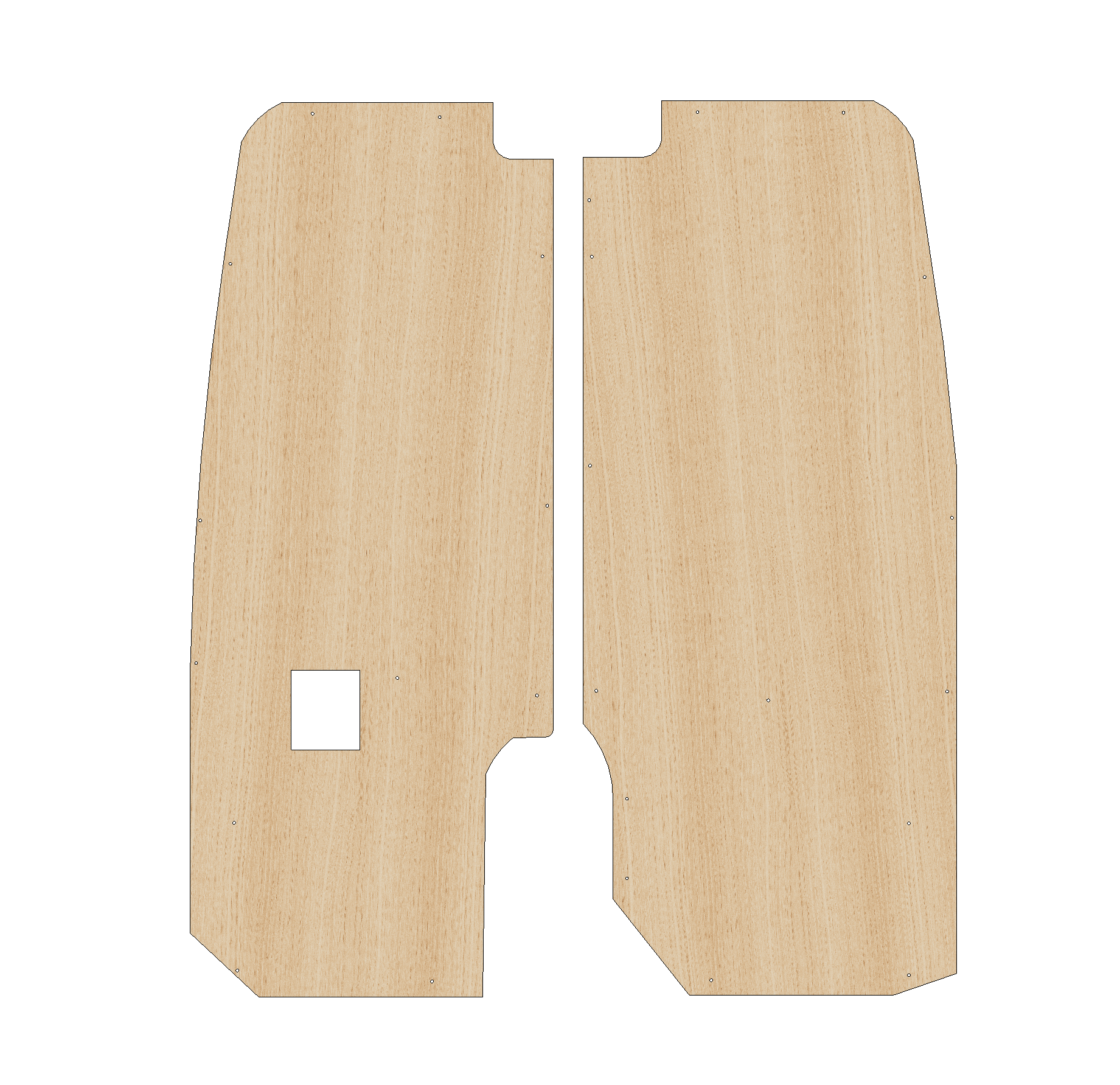 Mercedes Sprinter 2018-Present H2 and H3 - Rear Door Panels Ply