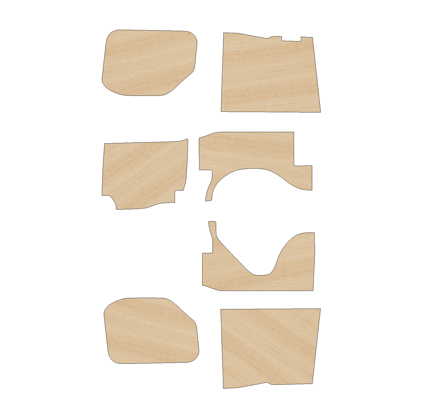Peugeot Partner 2008-2018 SWB Two Sliding Door - Side Panels Ply Lining Kit