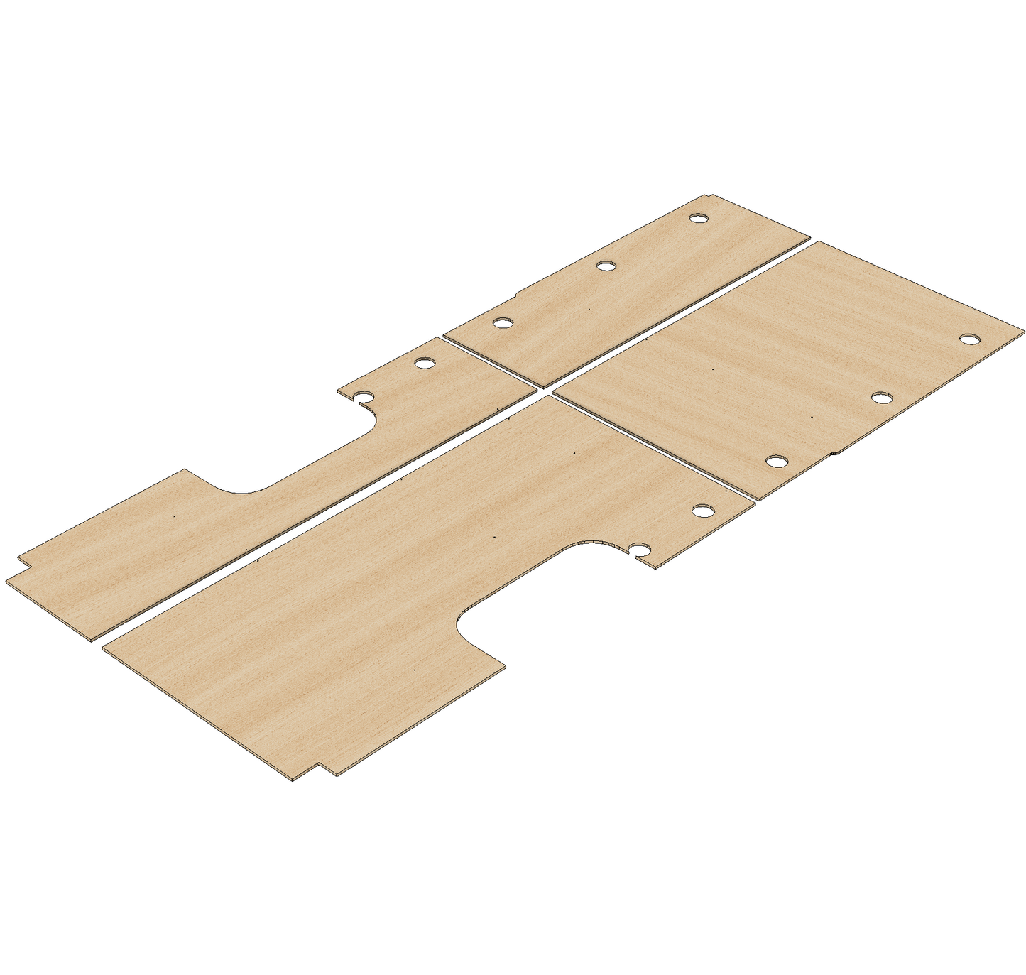 Renault Master 2010-2024 XLWB L4 double wheel - Floor Ply Lining Kit
