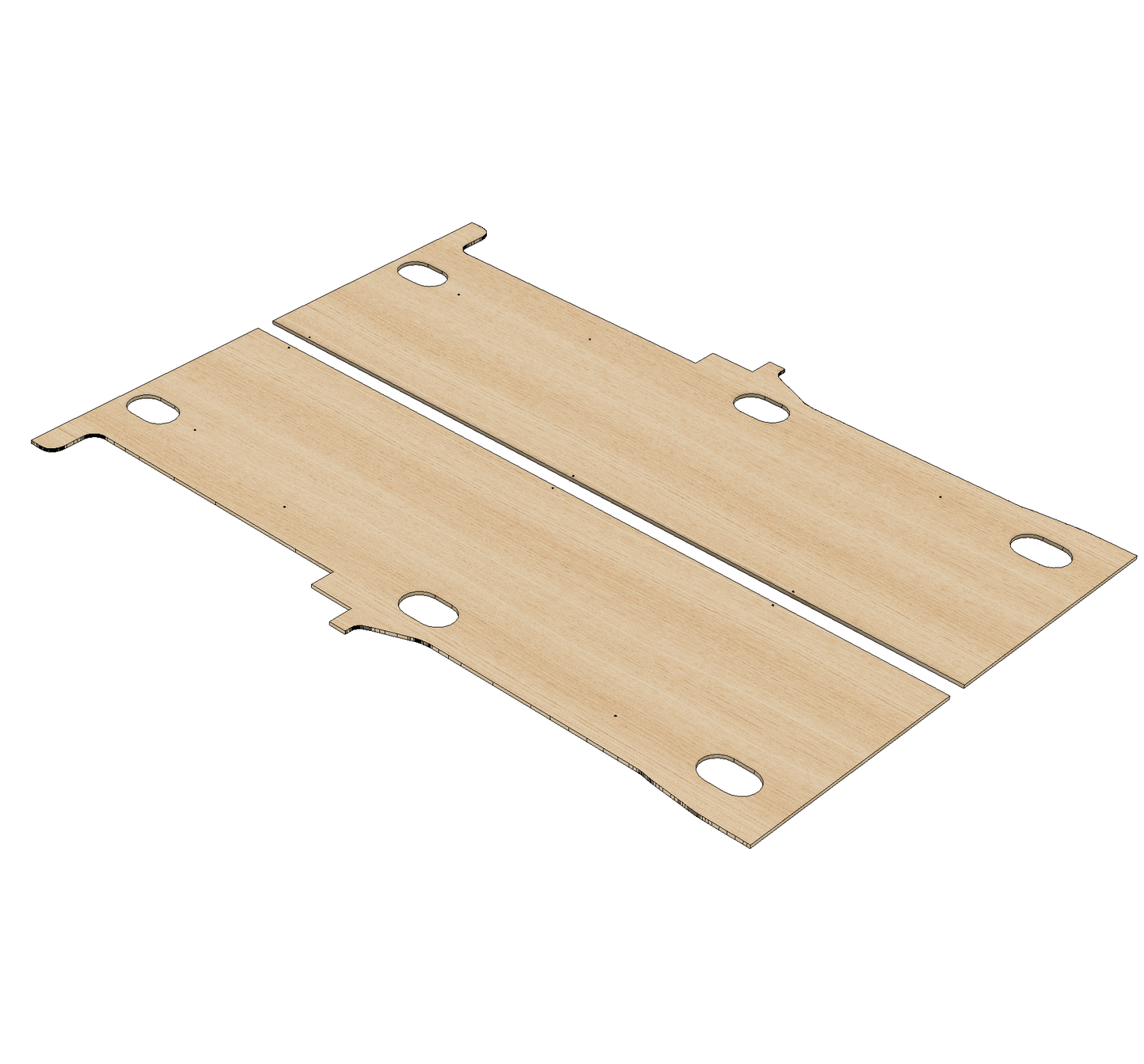 Ford Transit Connect 2014-2021 LWB 2 Base Model sliding door - Floor Ply Lining Kit