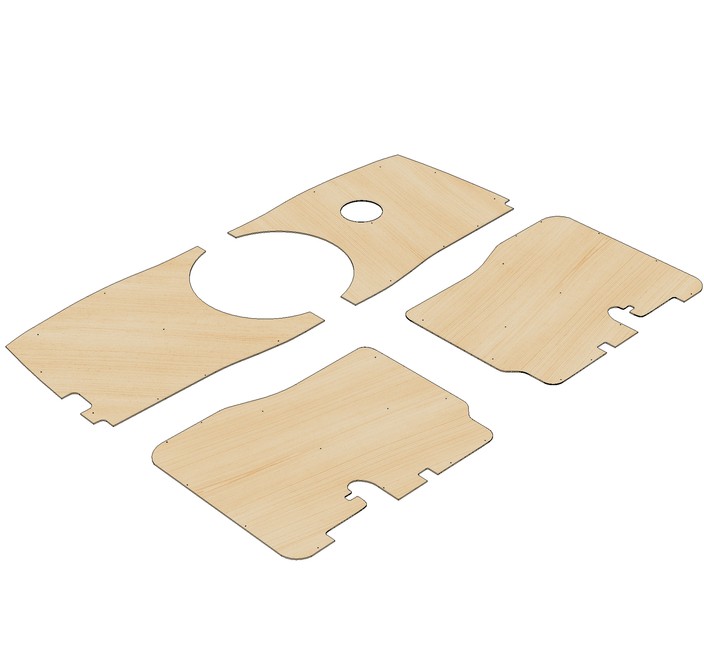 Mercedes Vito 2003-14 SWB L1 (Compact) - Side Panels Ply Lining Kit