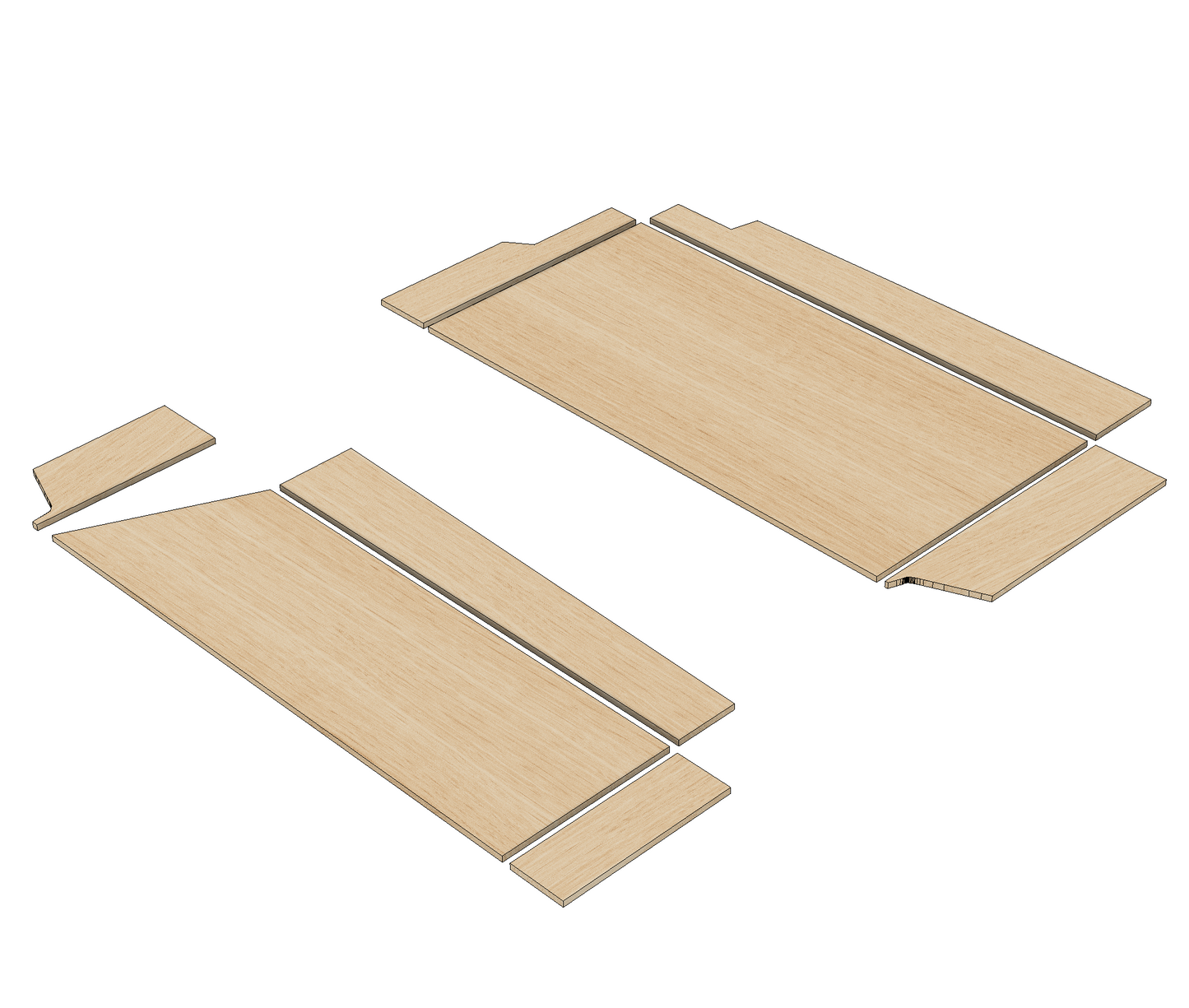 Ford Transit Connect 2014-2021 LWB Base model - Wheel Boxes Ply Lining Kit
