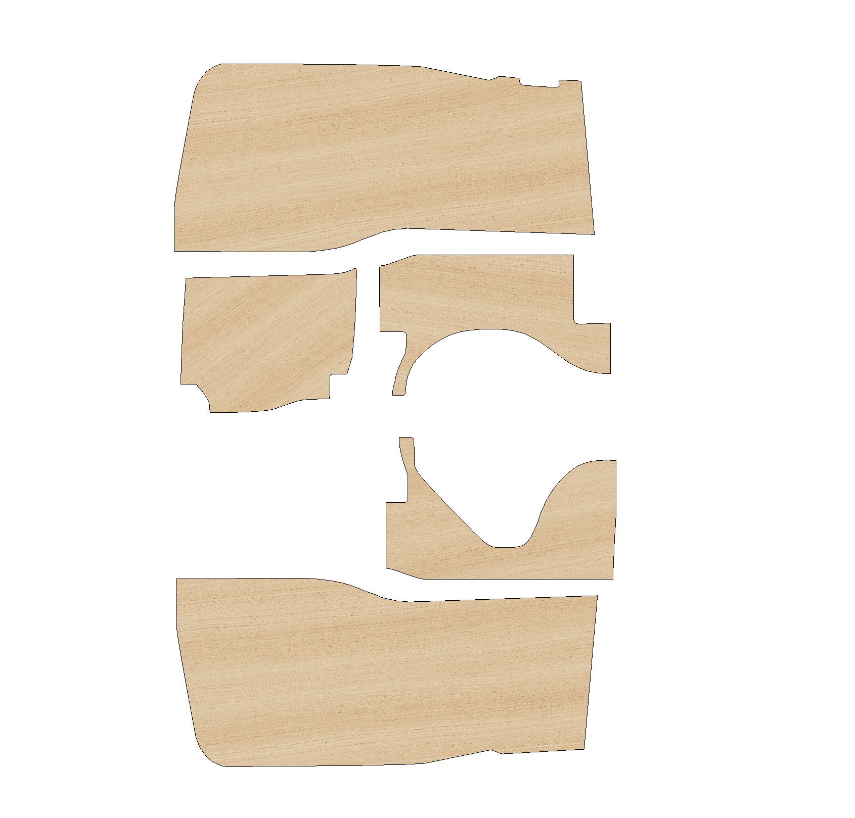 Citroen Berlingo 2008-2018 SWB No Sliding Door - Side Panels Ply Lining Kit