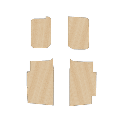 Citroen Berlingo 2018 - Present LWB Single Sliding Door - Side Panels Ply Lining Kit