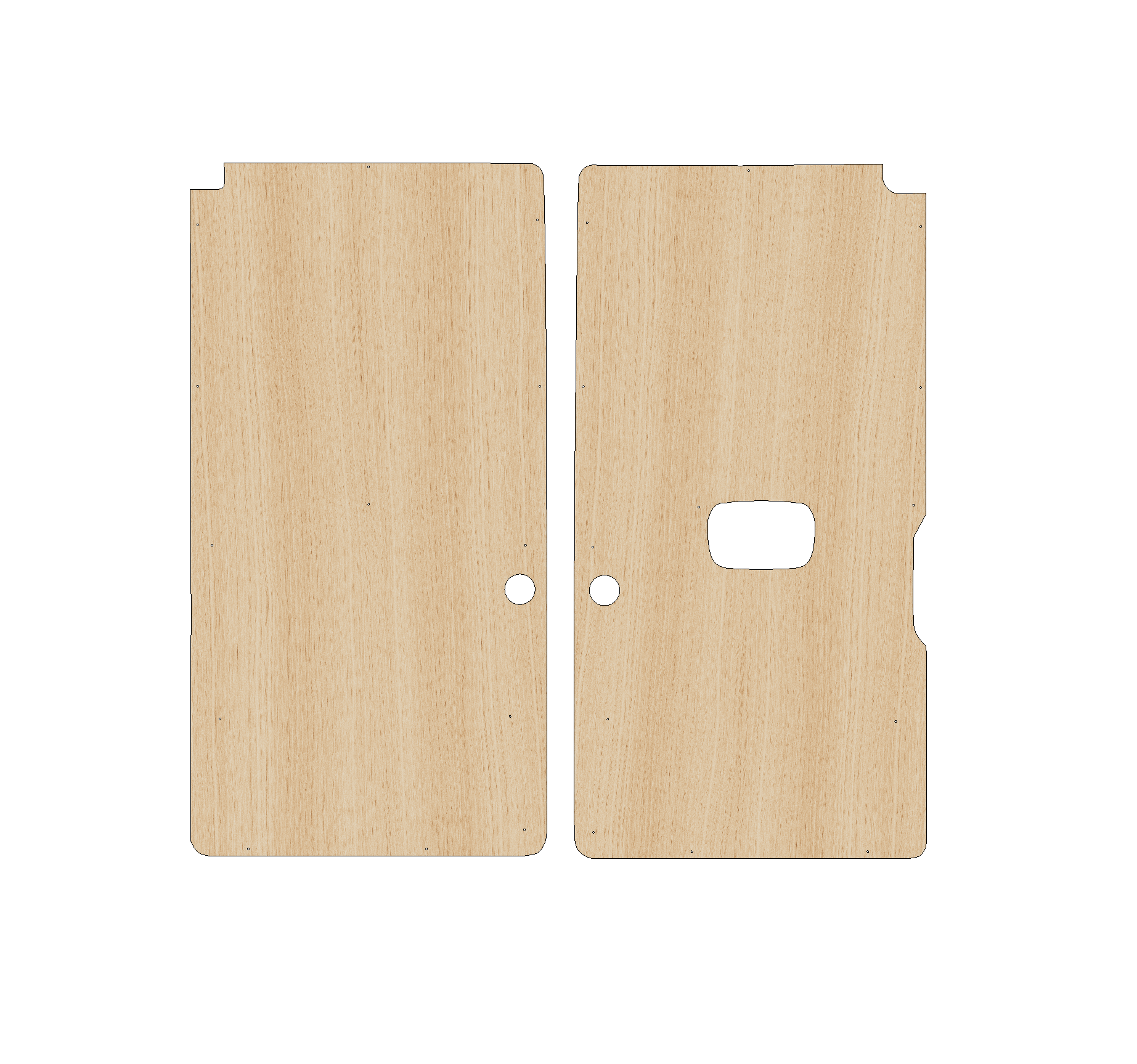 Citroen Relay 2006-Present H1 (L1H1 OR L2H1) - Rear Door Panels Ply Lining Kit