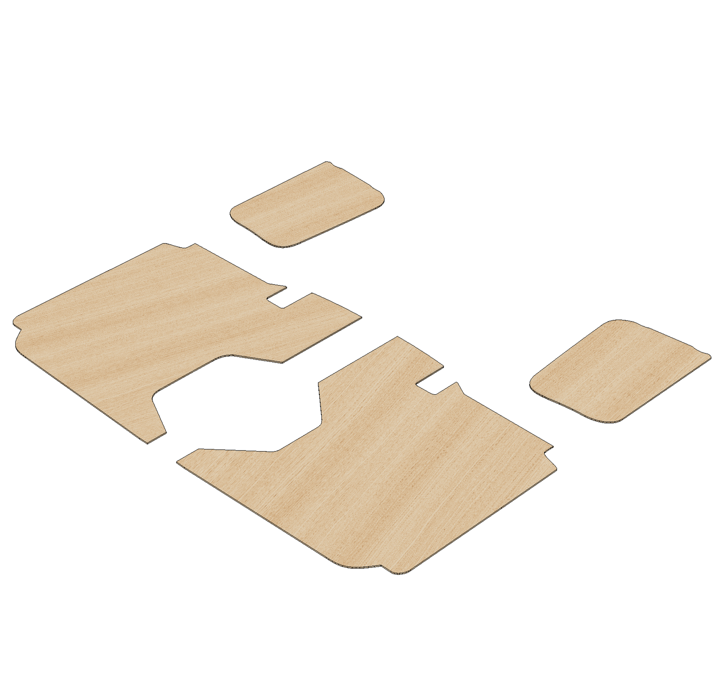 Fiat Doblo 2010-2022 LWB Double Sliding Door - Side Panels Ply Lining Kit