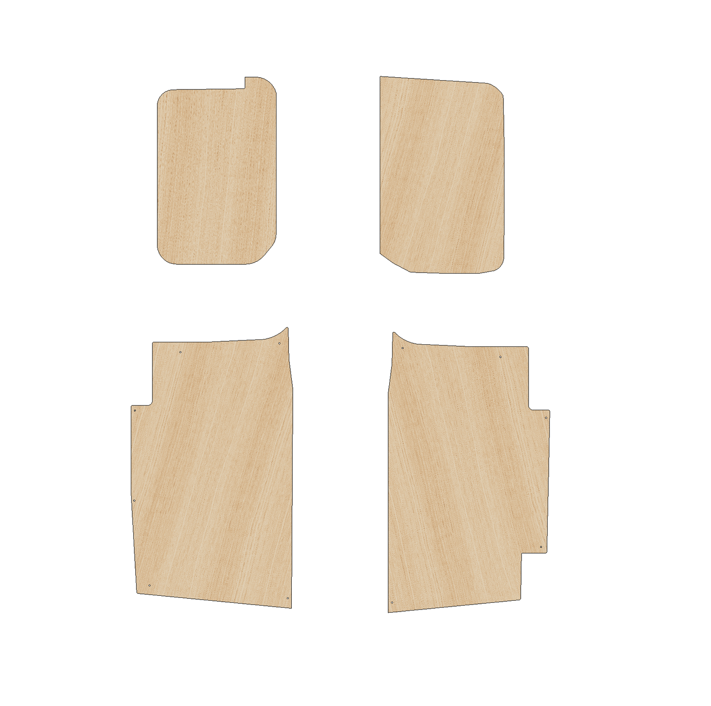 Fiat Doblo 2022 - Present LWB One Sliding Door - Side Panels Ply Lining Kit