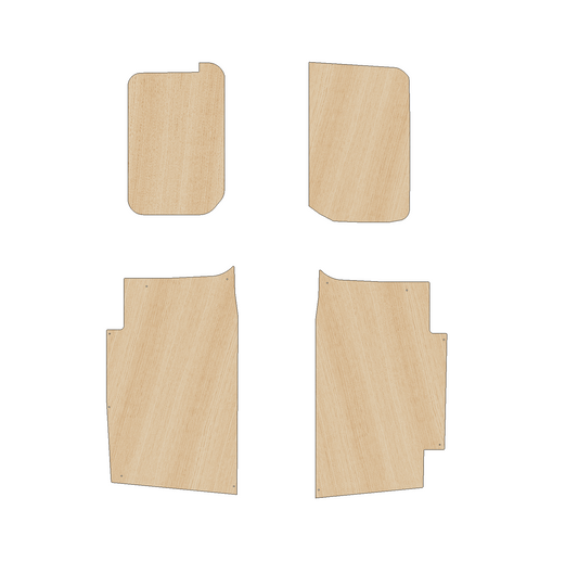 Fiat Doblo 2022 - Present LWB One Sliding Door - Side Panels Ply Lining Kit