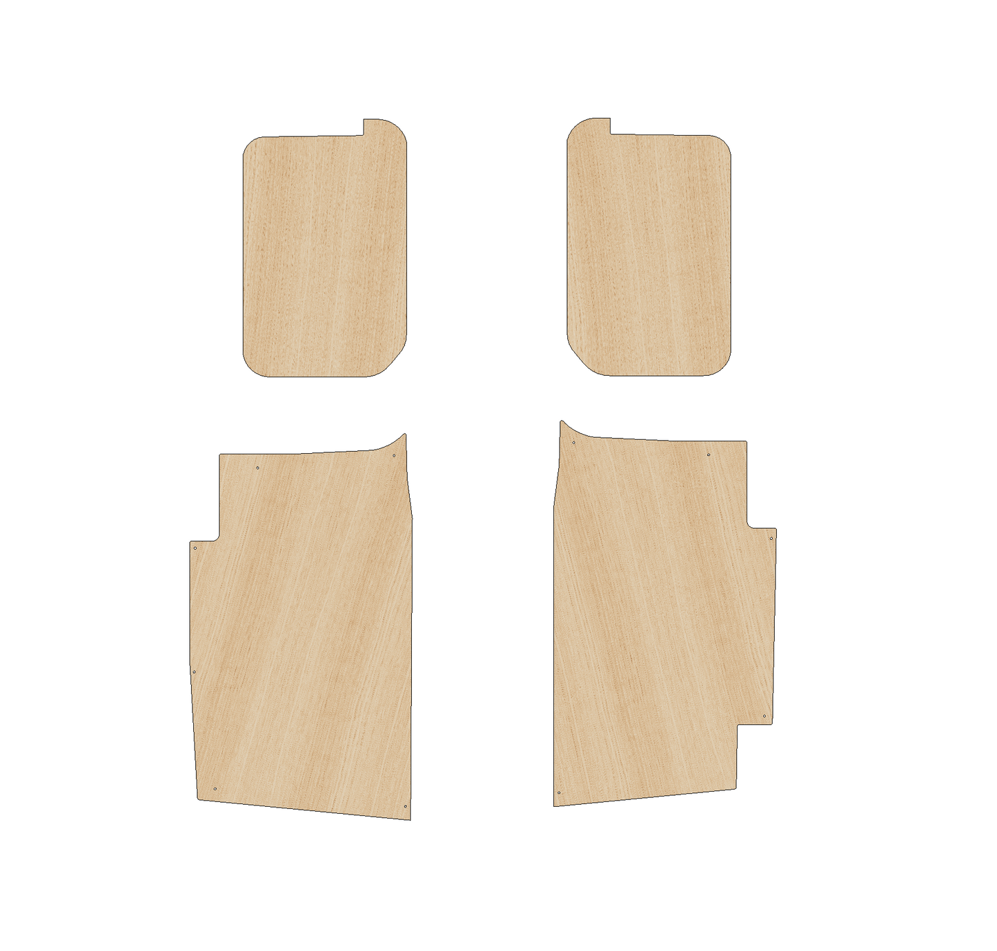 Fiat Doblo 2022 - Present LWB Two Sliding Door - SidePanels Ply Lining Kit