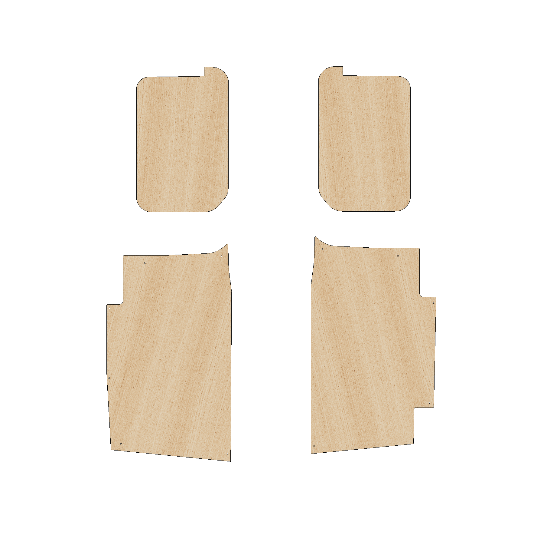 Fiat Doblo 2022 - Present LWB Two Sliding Door - SidePanels Ply Lining Kit