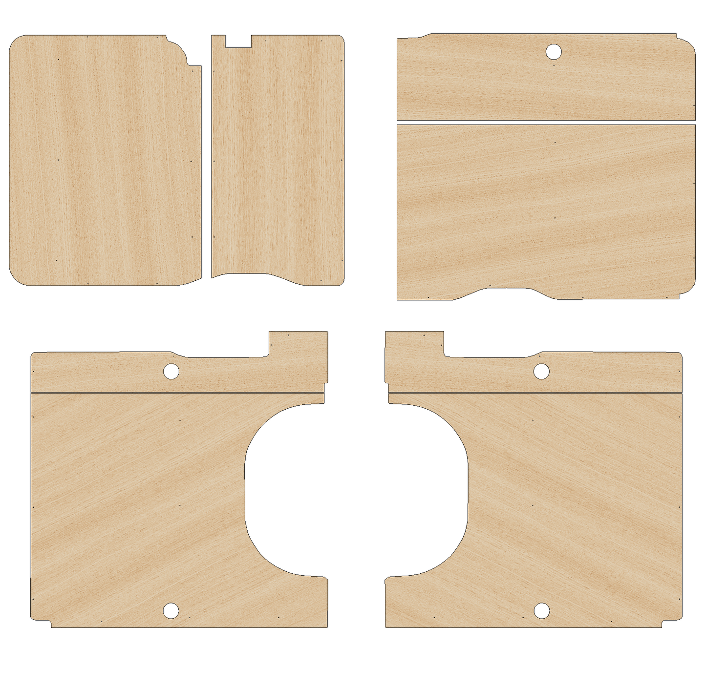 Fiat Ducato 2006-Present MWB L2 Any Height - Side Panels Ply Lining Kit