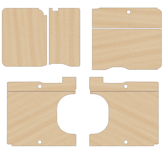 Fiat Ducato 2006-Present MWB L2 Any Height - Side Panels Ply Lining Kit