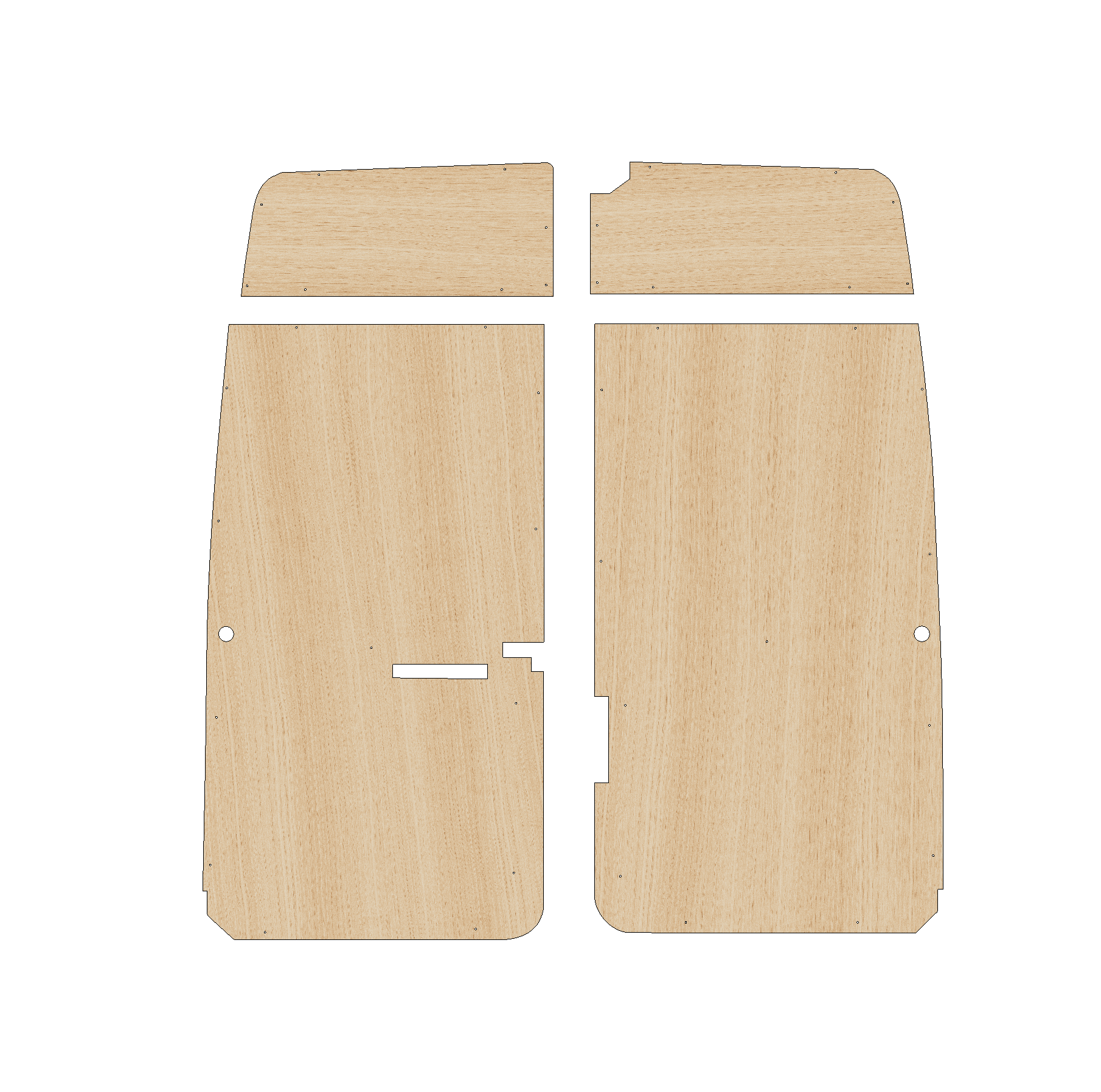 Ford Transit 2000-2014 SWB RWD - Rear Door Panels Tall Ply Lining Kit