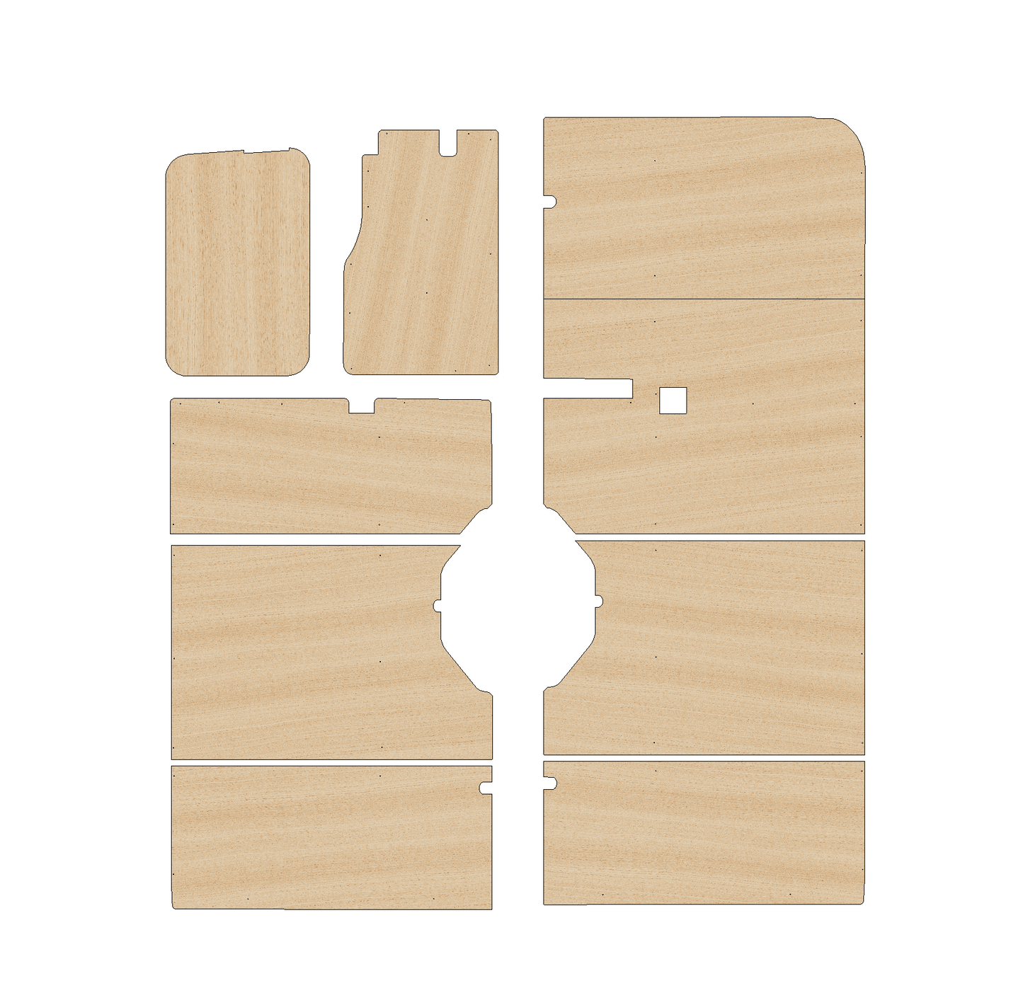 Ford Transit 2014-Present XLWB Ext Frame L4 - Side Panels Ply Lining Kit