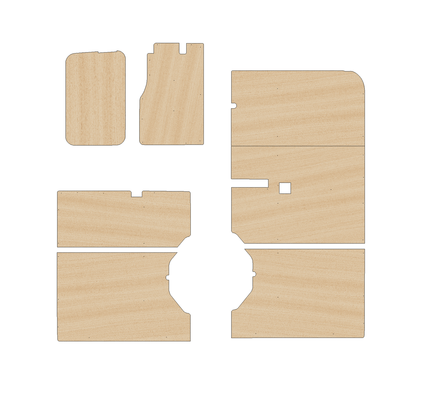 Ford Transit 2014-Present LWB RWD - Side Panels Ply Lining Kit