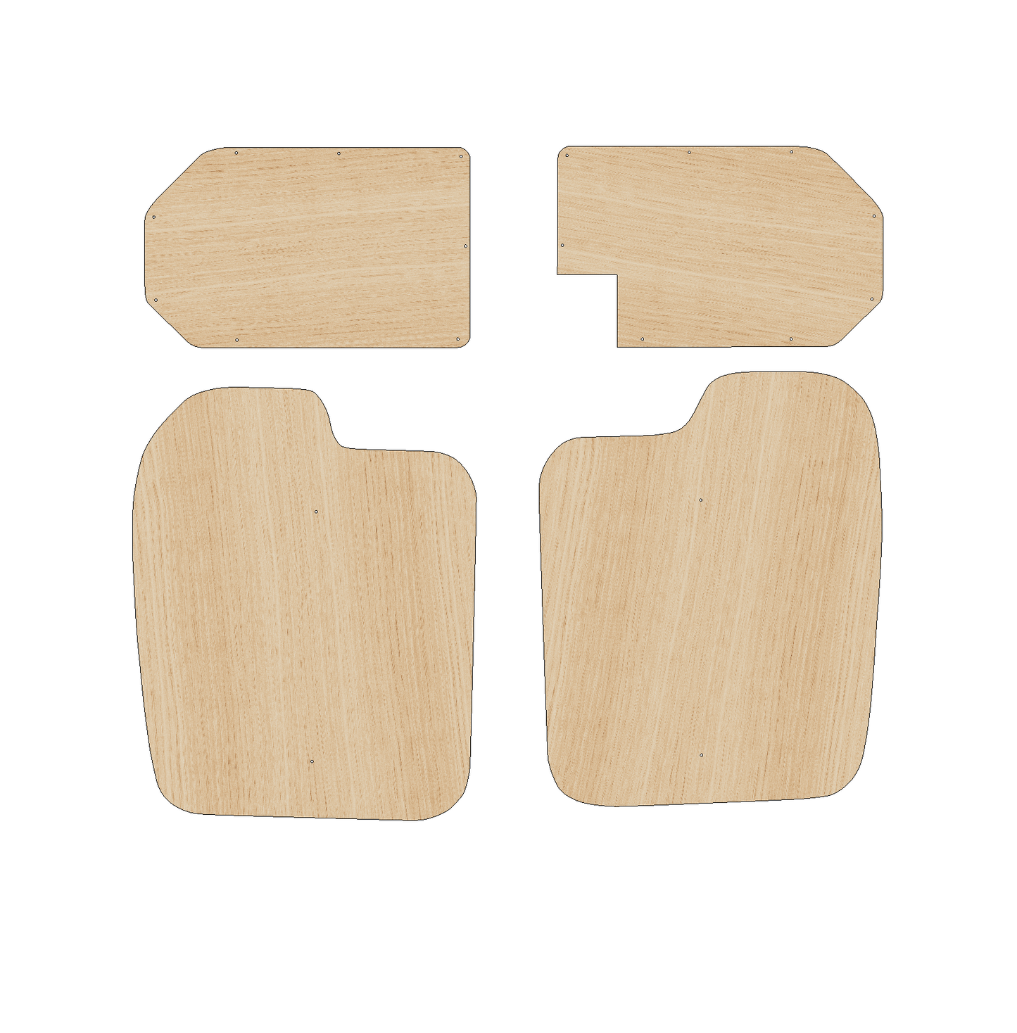 Ford Transit Connect 2002-2013 LWB - Rear Door Panels Ply Lining Kit