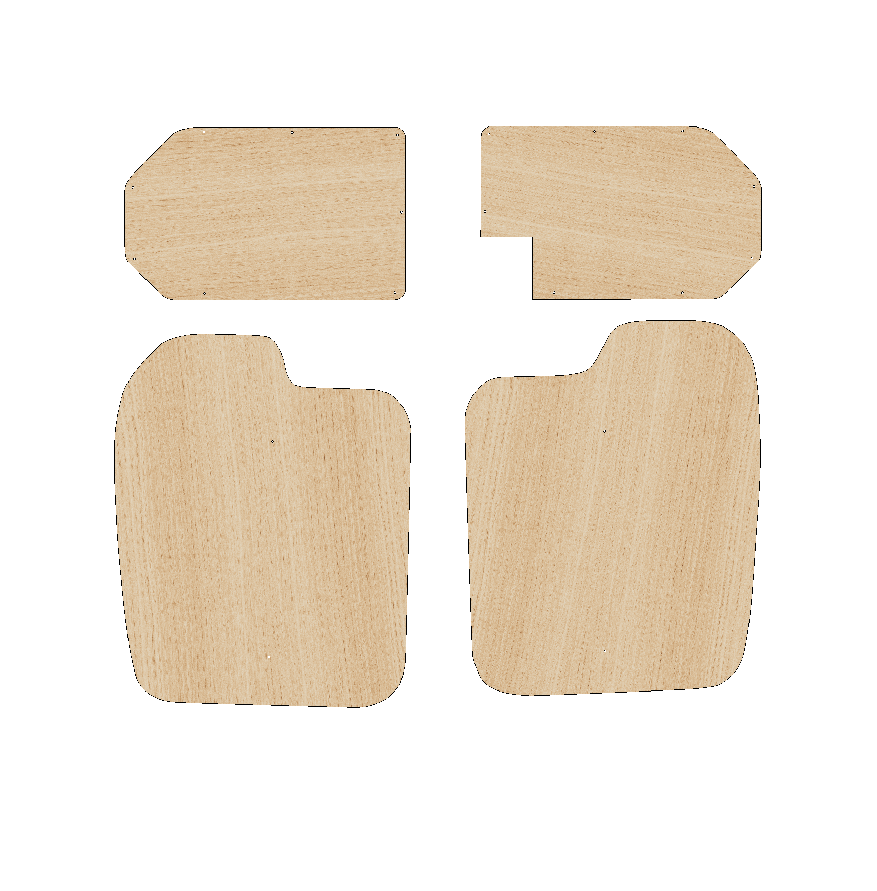 Ford Transit Connect 2002-2013 LWB - Rear Door Panels Ply Lining Kit