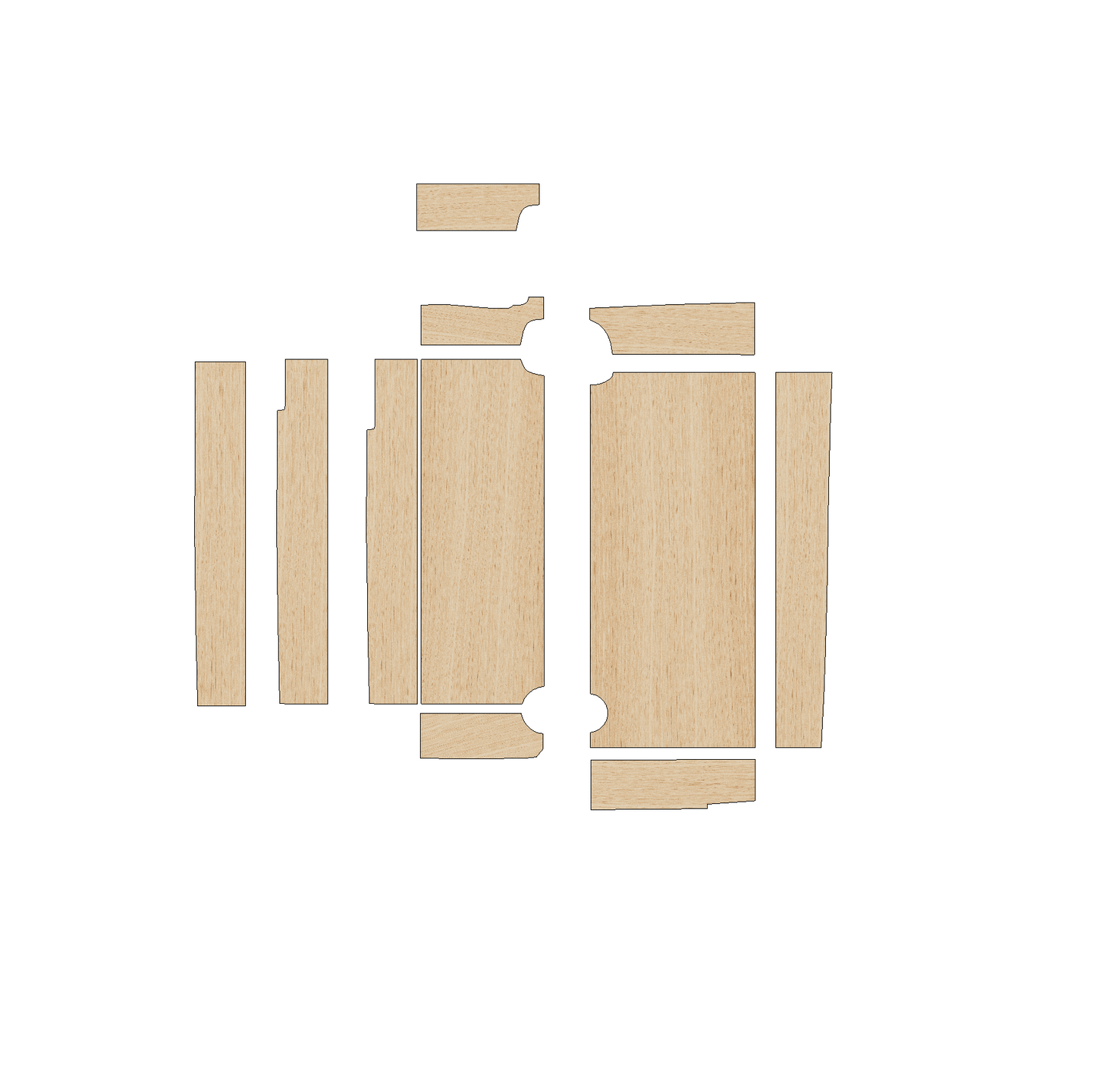 Ford Transit Connect 2002-2013 SWB One Sliding Door - Wheel Boxes Ply Lining Kit