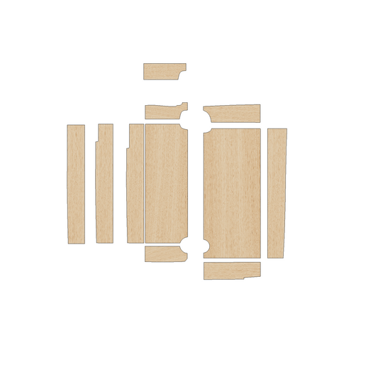 Ford Transit Connect 2002-2013 SWB One Sliding Door - Wheel Boxes Ply Lining Kit