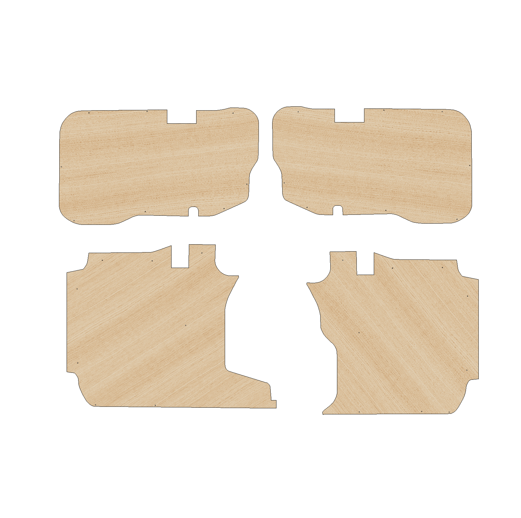 Ford Transit Connect 2002-2013 SWB Two Sliding Door - Side Panels Ply Lining Kit