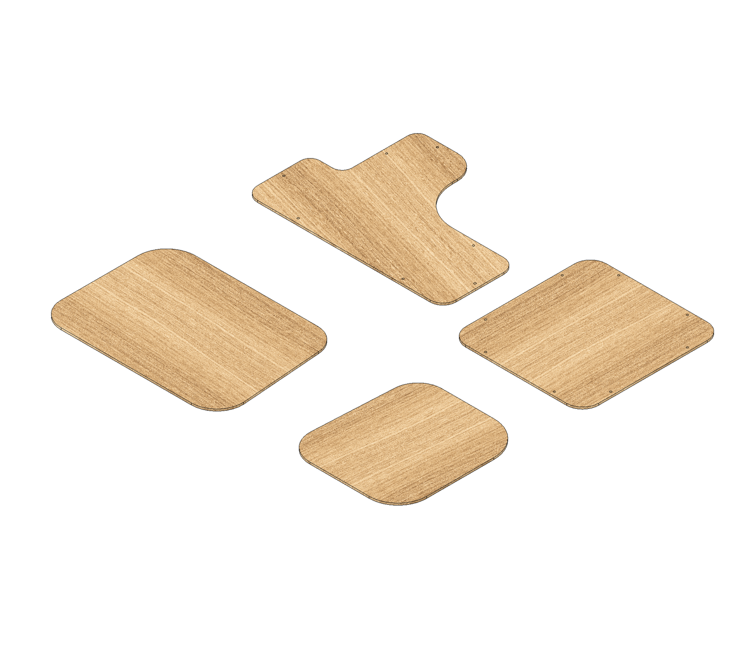 Ford Transit Courier 2023-Present - Rear Door Panels Ply Lining Kit