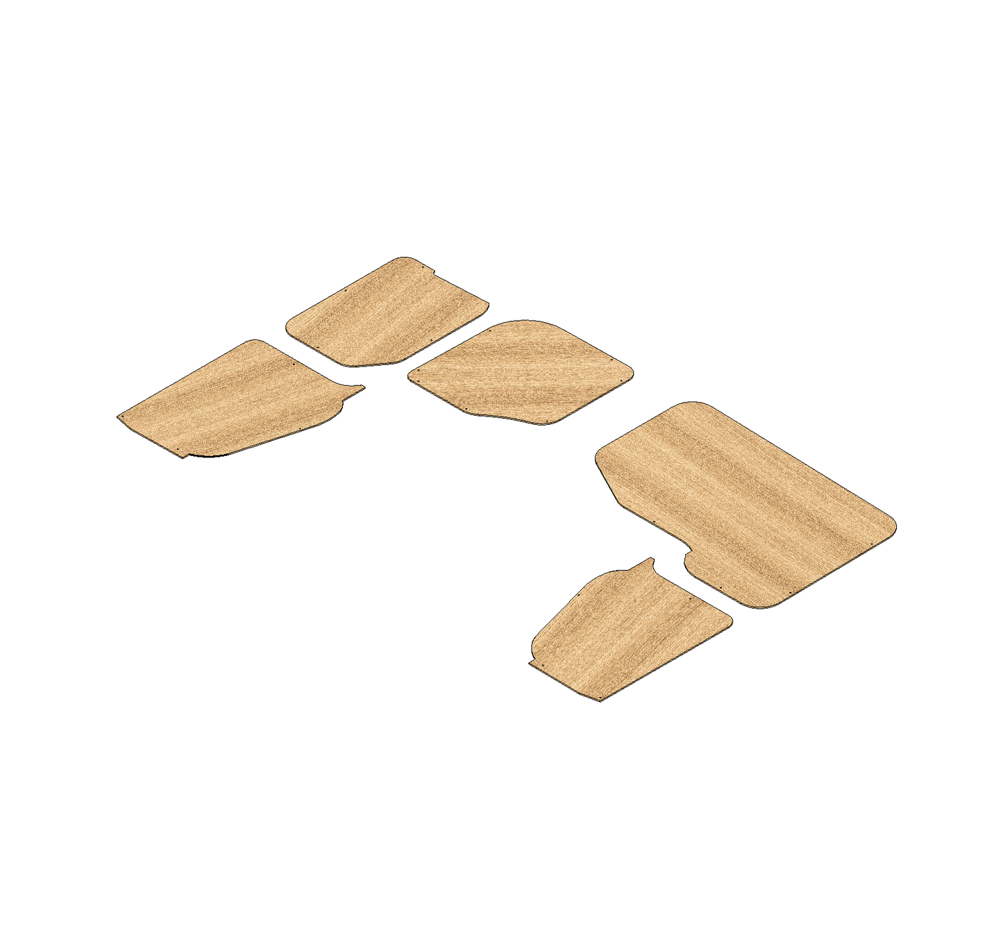 Ford Transit Courier 2023-Present - Side Panels Ply Lining Kit