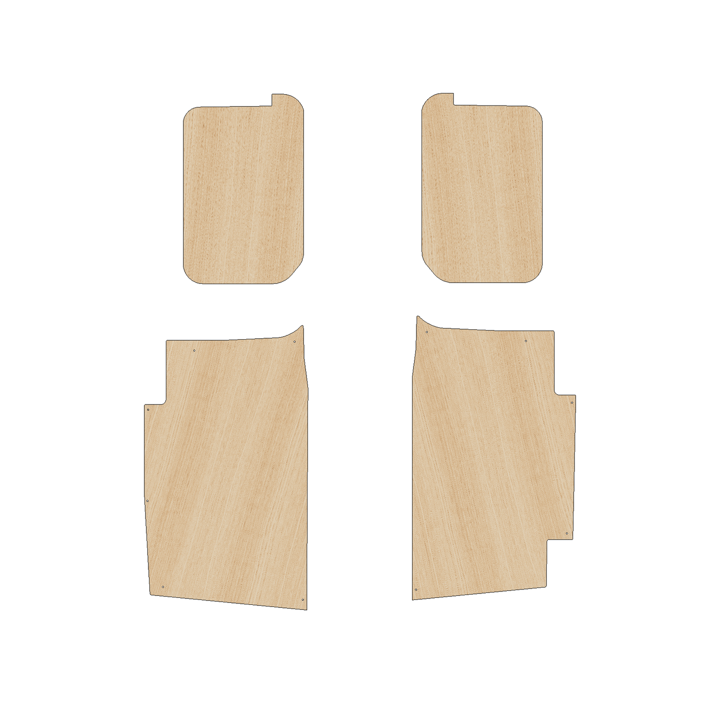 Peugeot Partner 2018 - Present LWB Two Sliding Door - Side Panels Ply Lining Kit