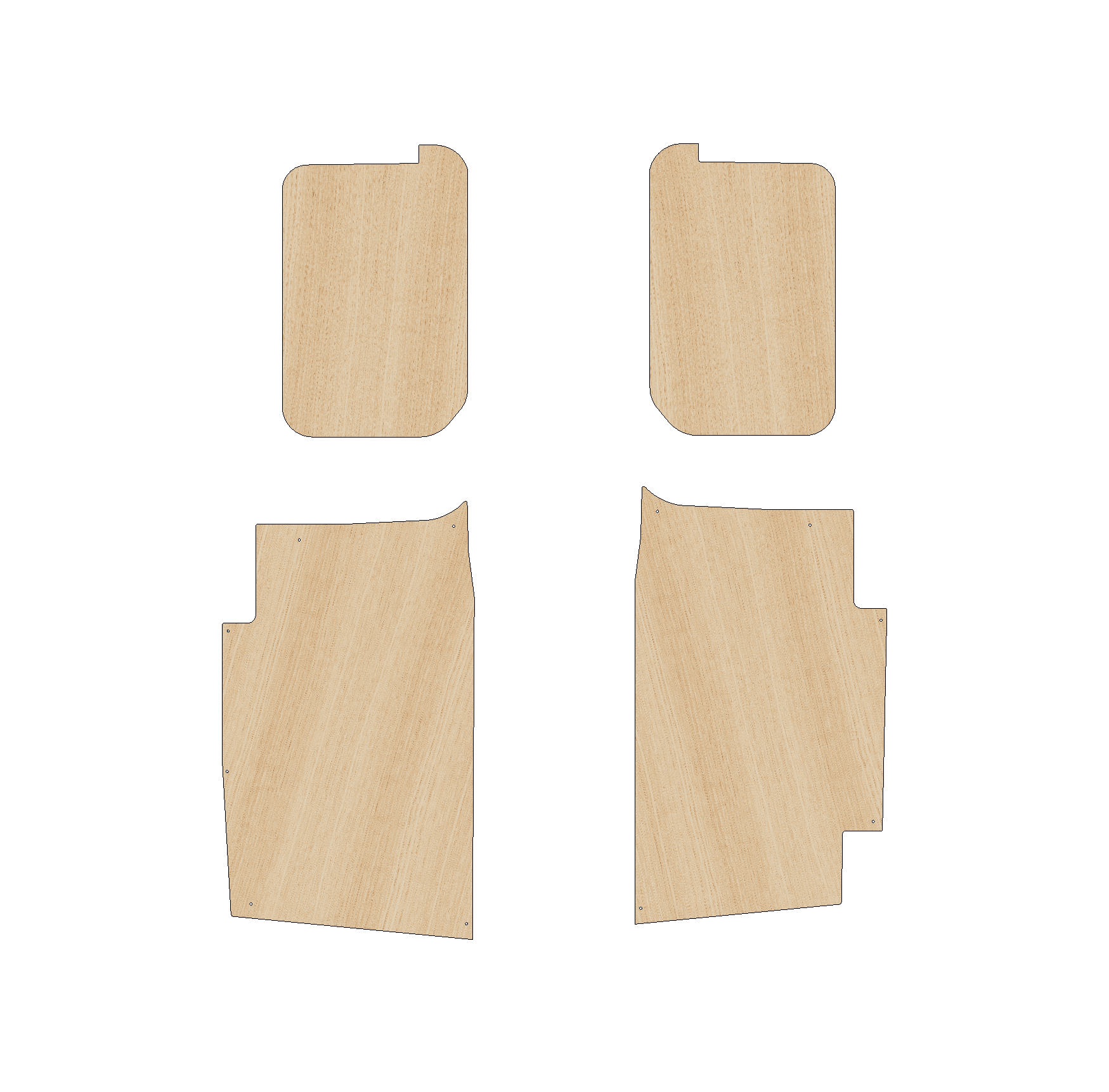 Peugeot Partner 2018 - Present LWB Two Sliding Door - Side Panels Ply Lining Kit