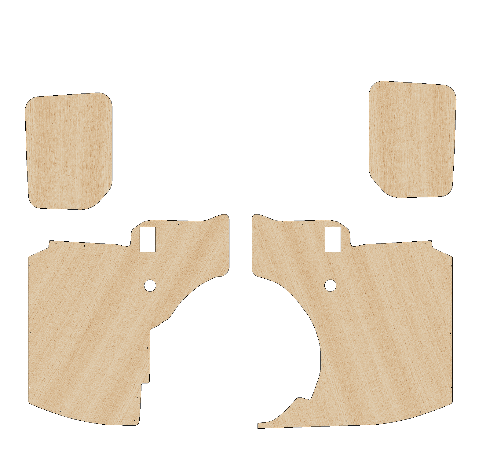 Renault Kangoo 2007-2020 MAXI Two Sliding Door - Side Panels Ply Lining Kit