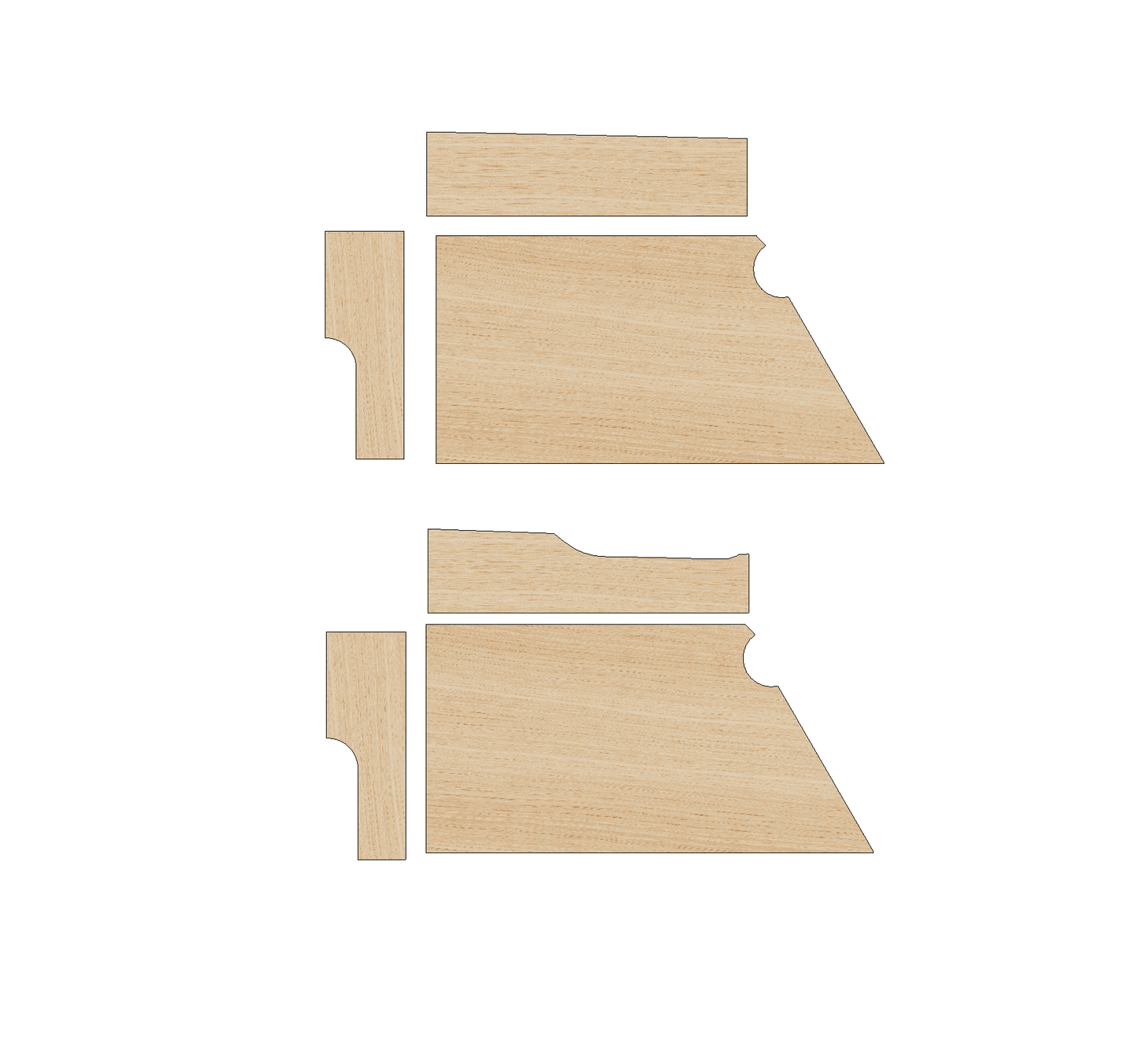 Renault Kangoo 2007-2020 MAXI Two Sliding Door - Wheel Boxes Ply Lining Kit