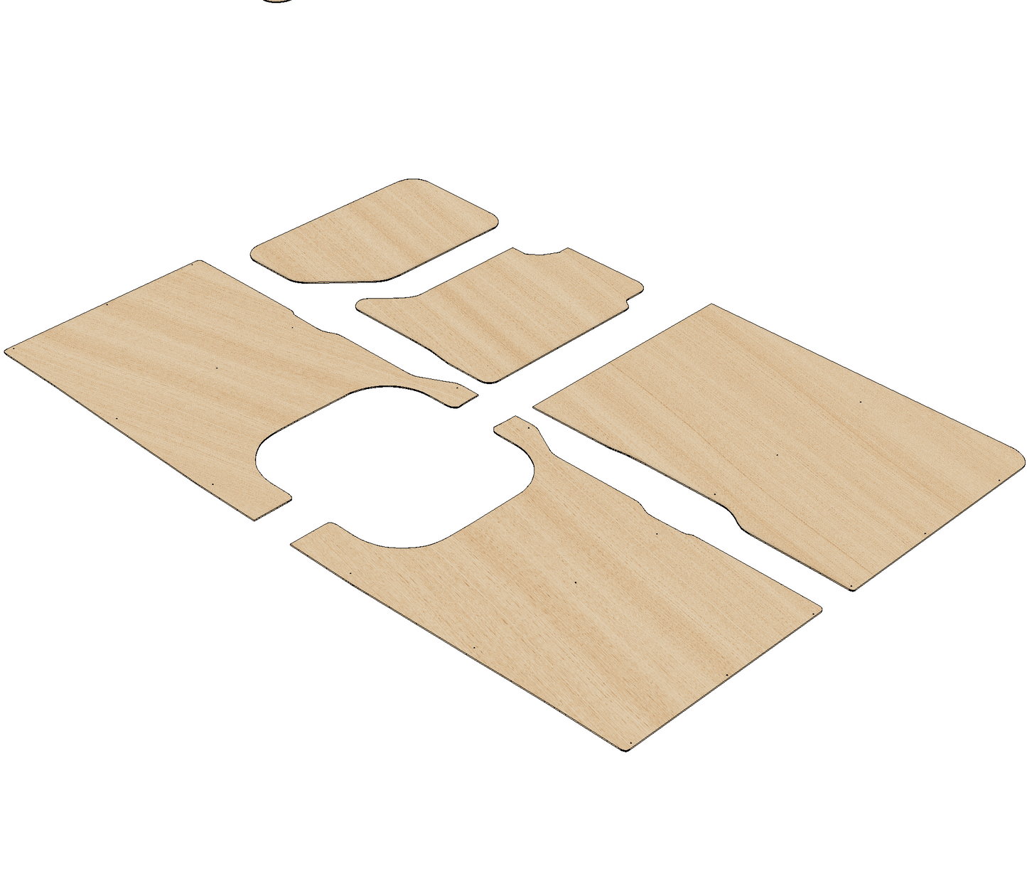 Renault Master 2010-2024 SWB L1 - Side Panels Ply Lining Kit