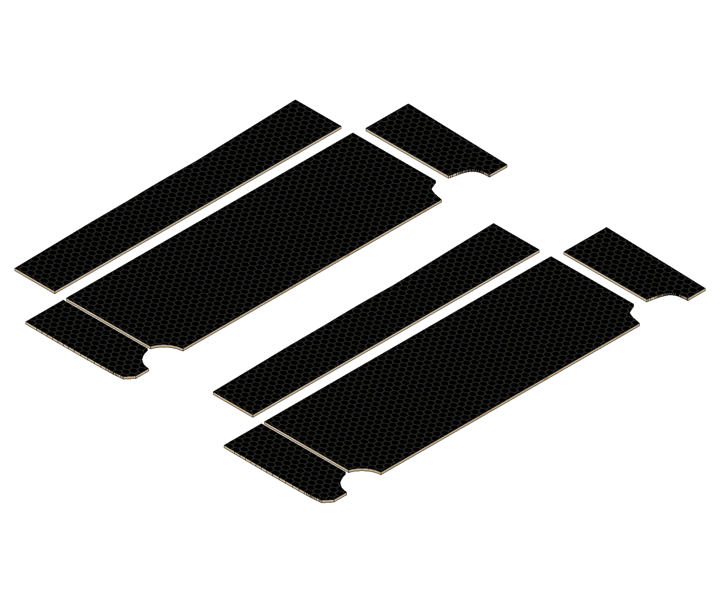 Ford Transit Connect 2002-2013 | SWB Two Sliding Door | Birch Phenolic Hexgrip Wheel Boxes