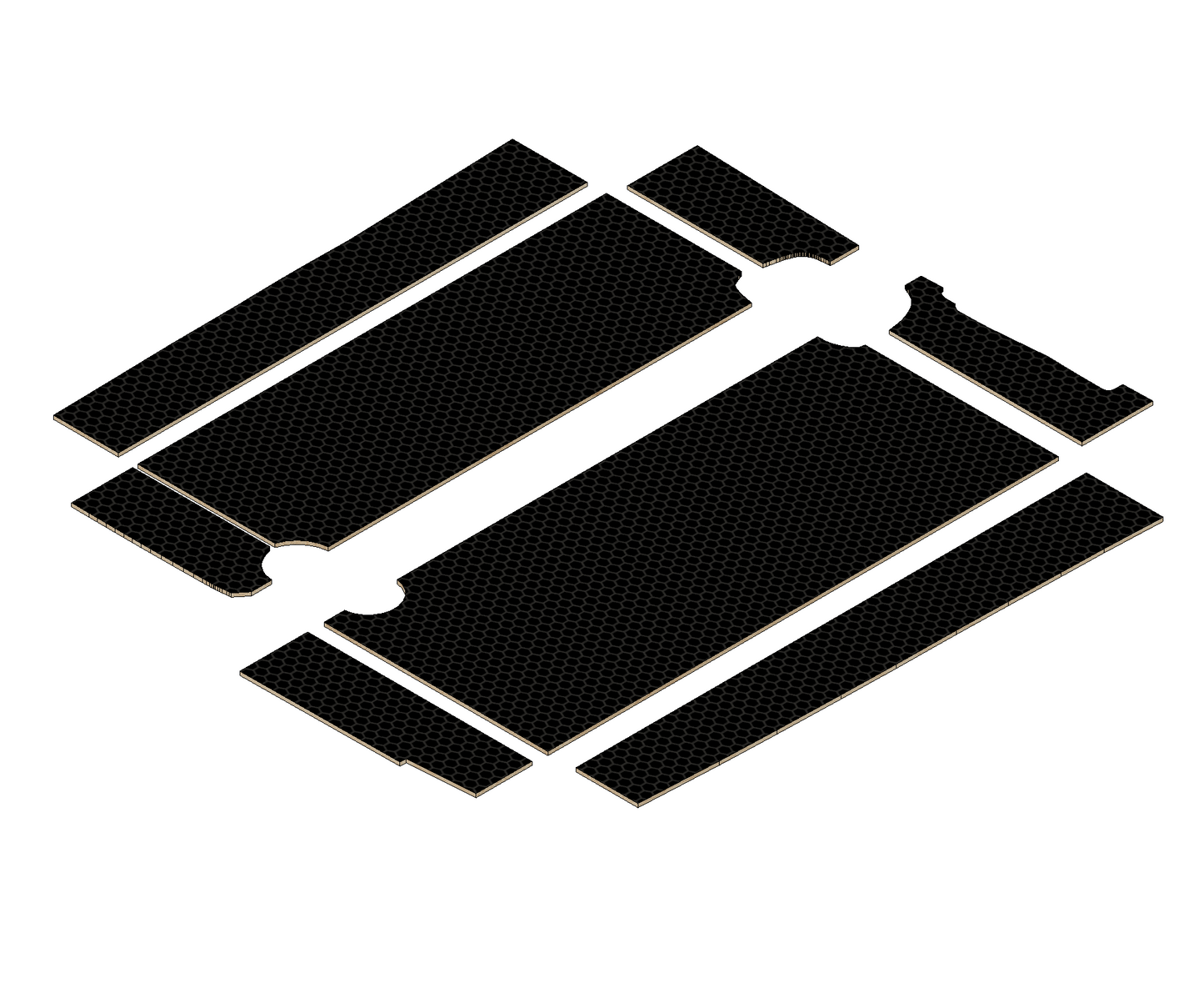 Ford Transit Connect 2002-2013 | SWB One Sliding Door | Birch Phenolic Hexgrip Wheel Boxes