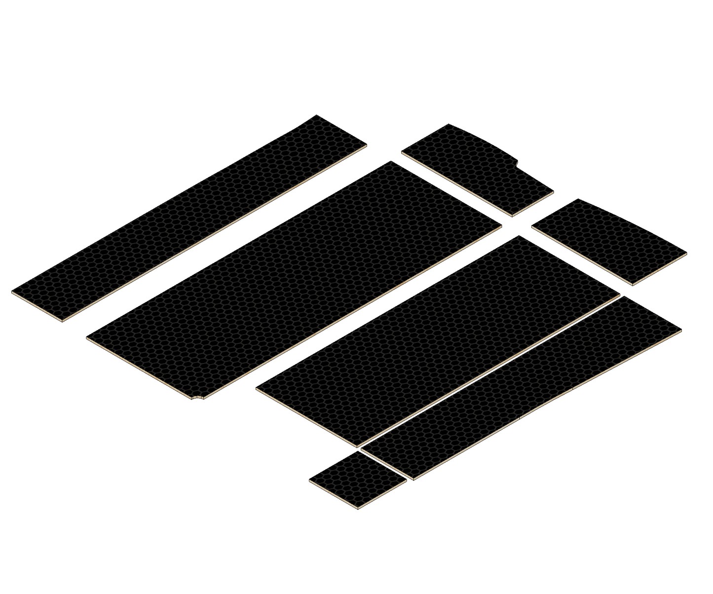 Volkswagen Caddy 2010-2020 | 1 Sliding Door | Birch Phenolic Hexgrip Wheel Boxes Ply Lining Kit
