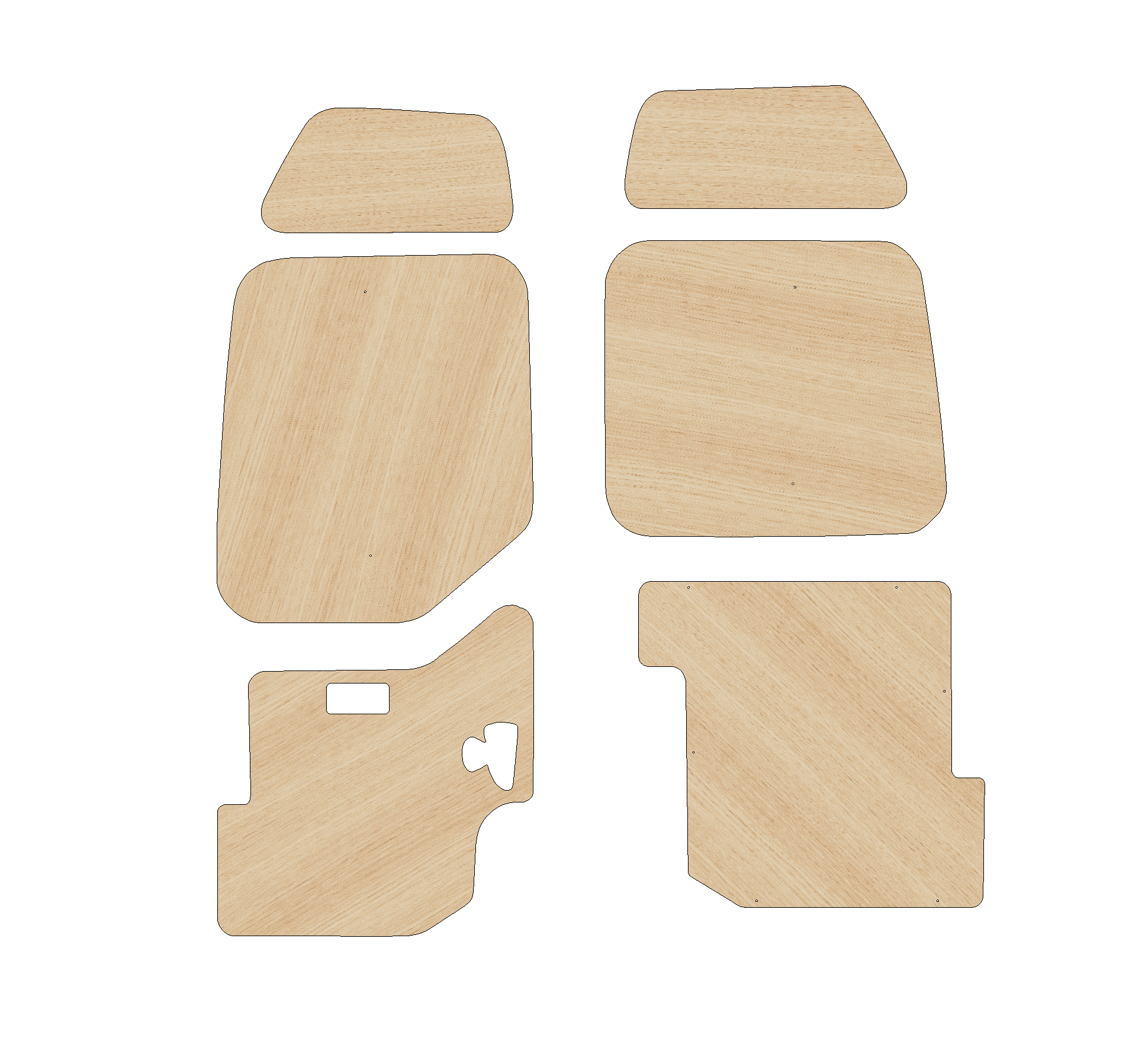Vauxhall Movano 2010-2021 LWB - Rear Door Panels Ply Lining Kit