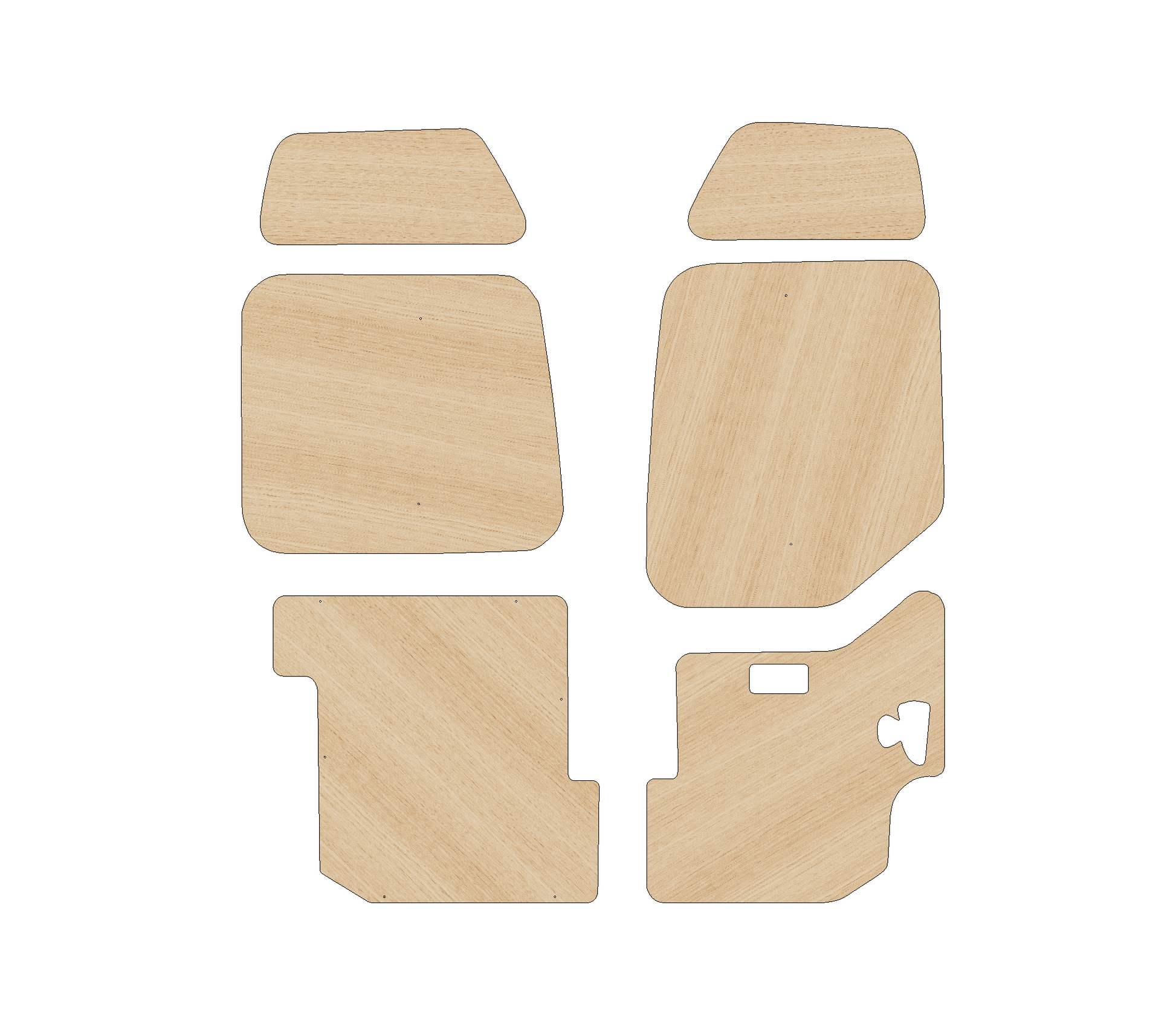 Vauxhall Movano 2010-2021 MWB - Rear Door Panels Ply Lining Kit