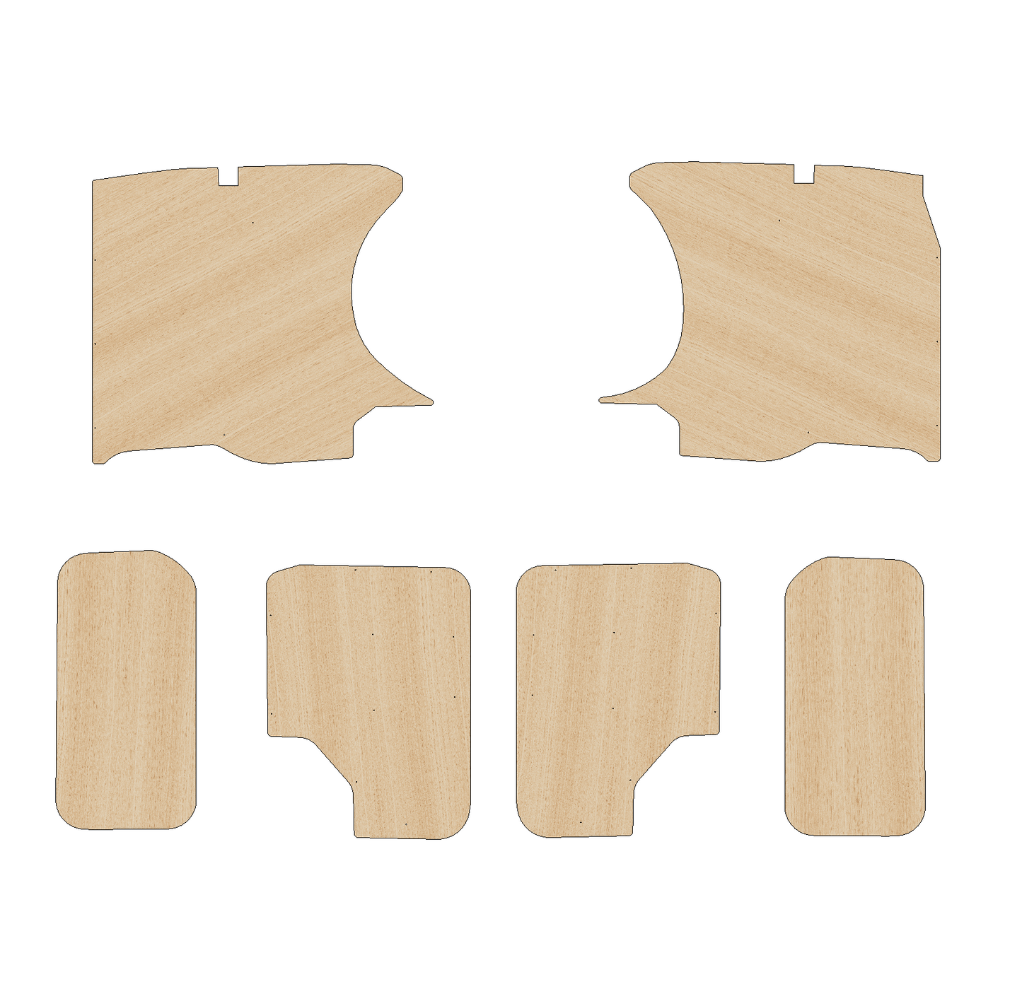 Vauxhall Vivaro 2019-Present SWB - Side Panels Ply Lining Kit