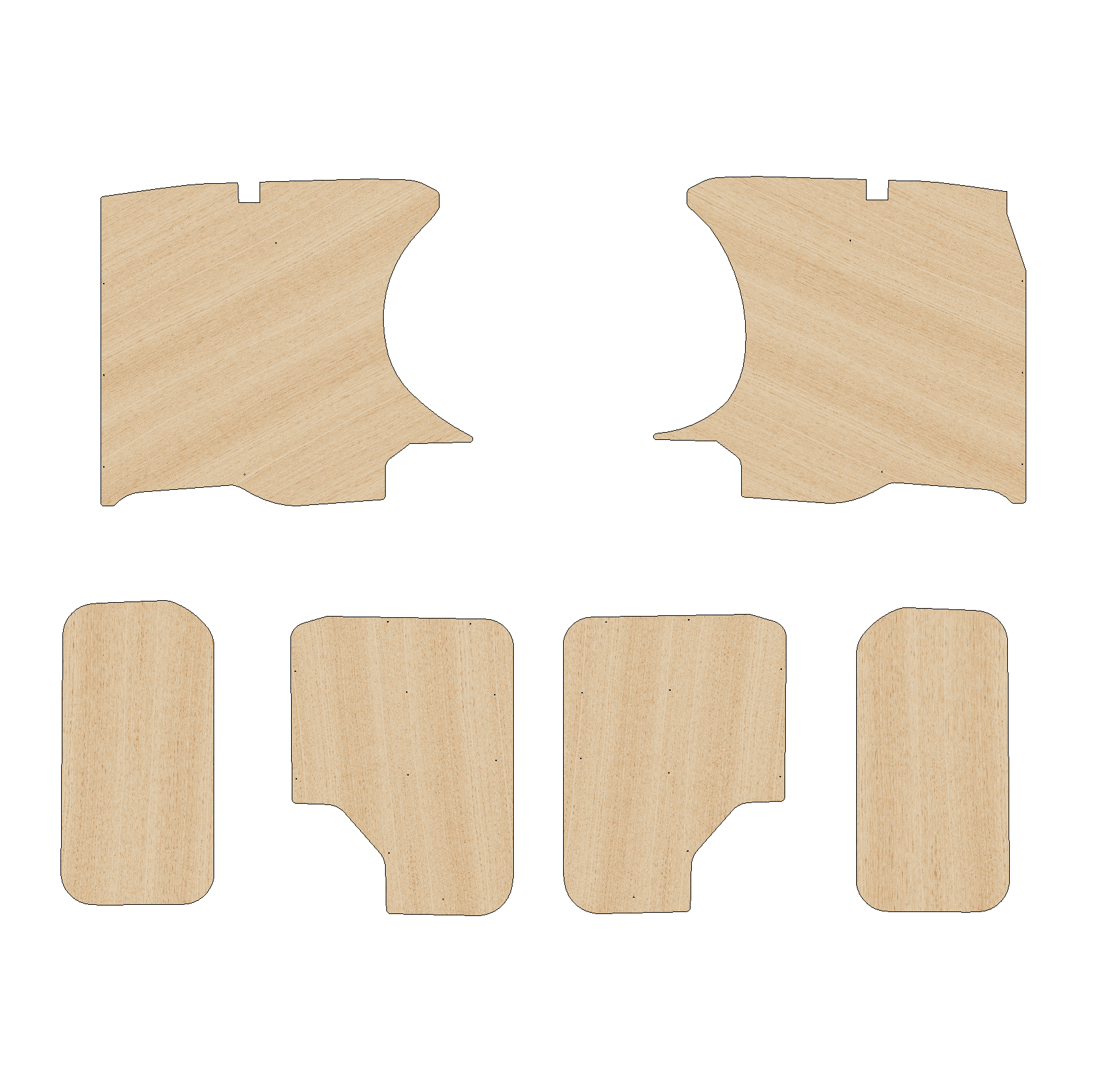 Vauxhall Vivaro 2019-Present SWB - Side Panels Ply Lining Kit