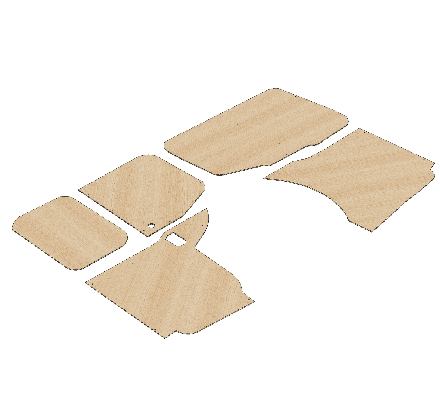 Volkswagen Caddy 2021-Present SWB - Side Panels Ply Lining Kit